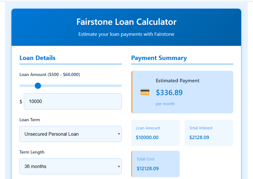 Fairstone Loan Calculator
